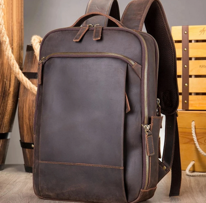 Leather Backpack men 15 inch Laptop Daypack Full Grain Leather School Bag men Travel Bag Office School backpack gift for him gift for her